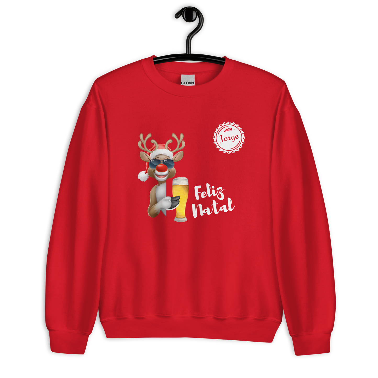 Sweatshirt Red Christmas Beer unisexo